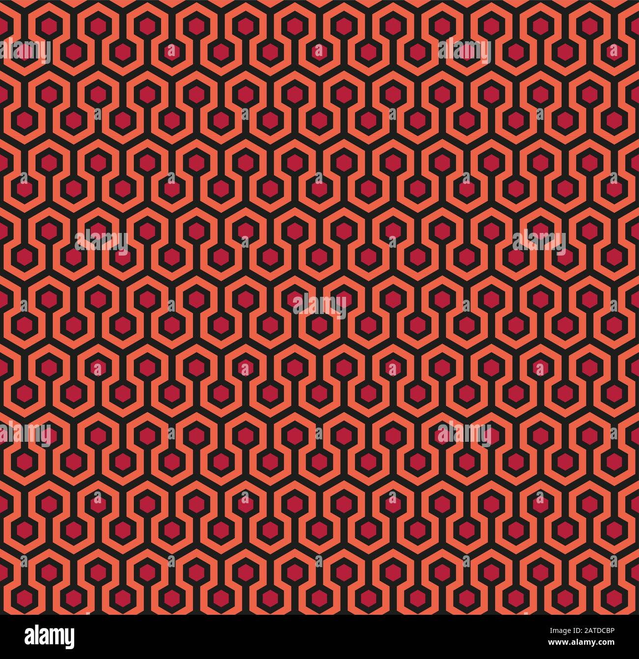 HEXAGON PATTERN IN RED (SHINING TEXTURE) Stock Vector