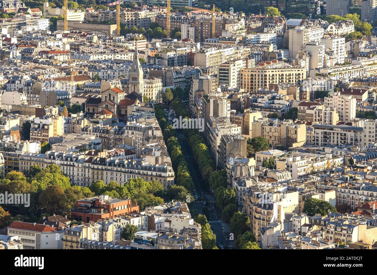 skyline of district in Paris, France Stock Photo