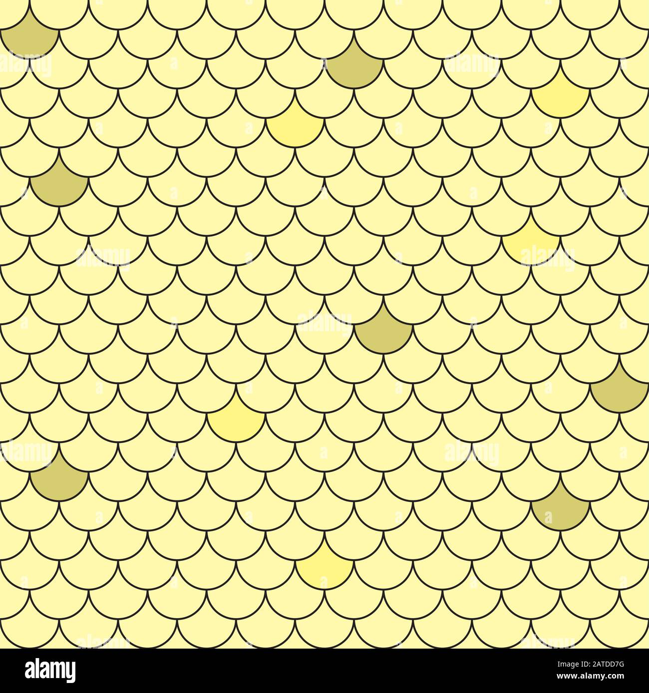 Fish scales seamless pattern. Repeating geometric background in golden