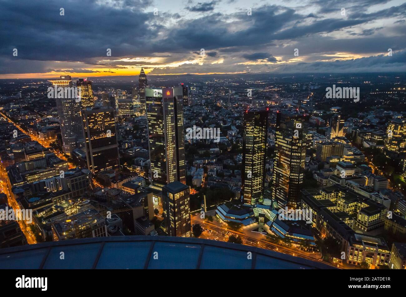 Skyline of Frankfurt, Germany at night Stock Photo - Alamy