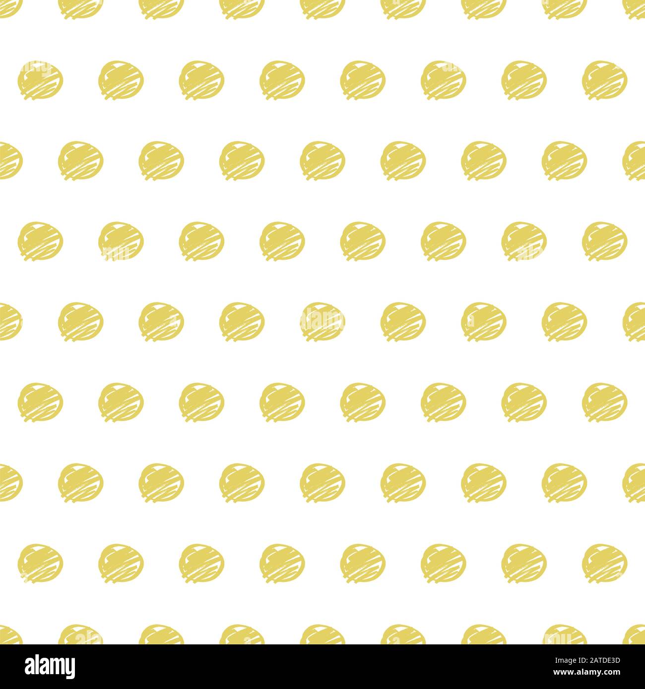 Seamless pattern with gold painted dots hand drawn by marker. Polka dot ...