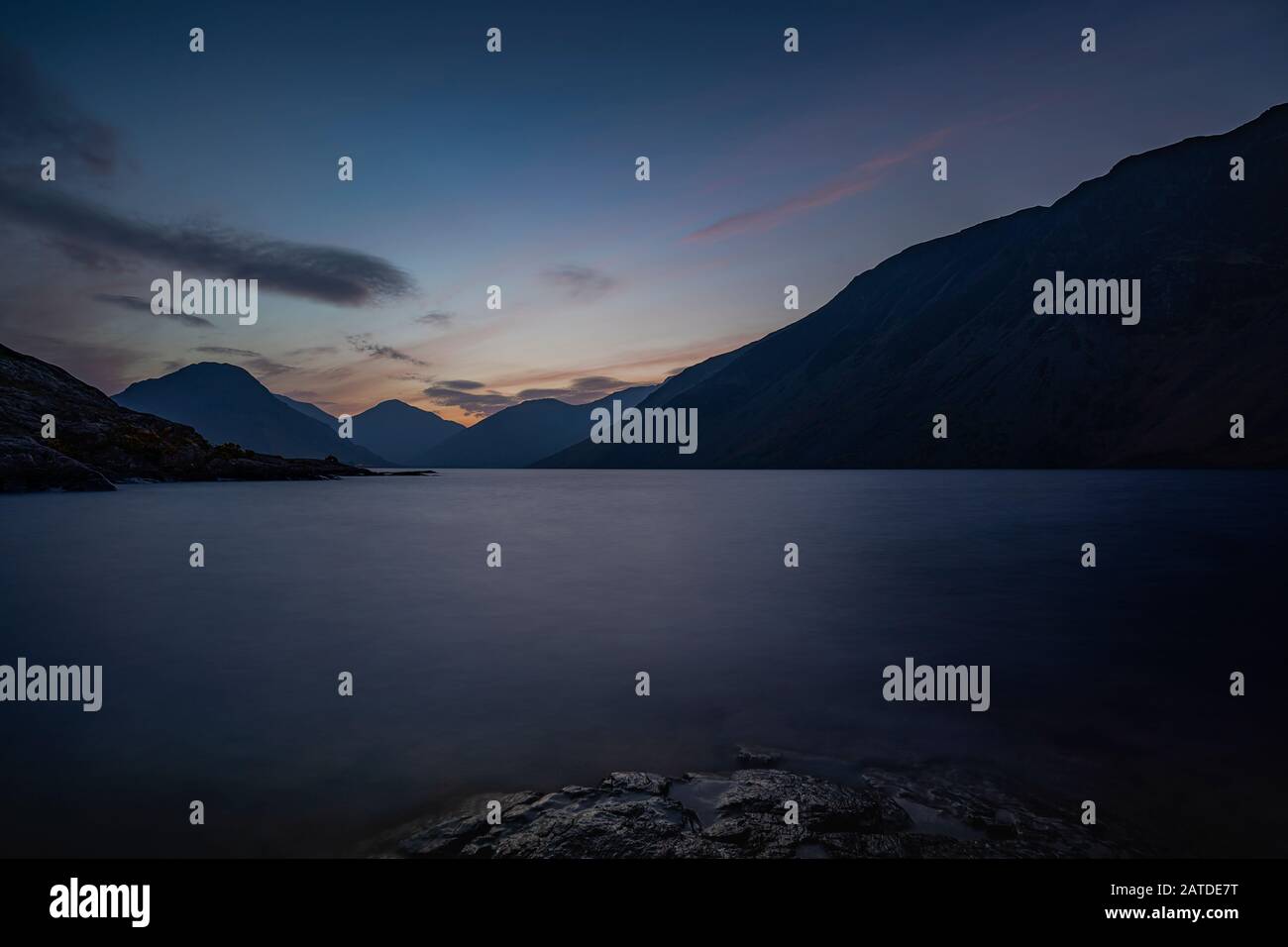 Sunrise over Wast Water a lake located in Wasdale, a valley in the western part of the Lake