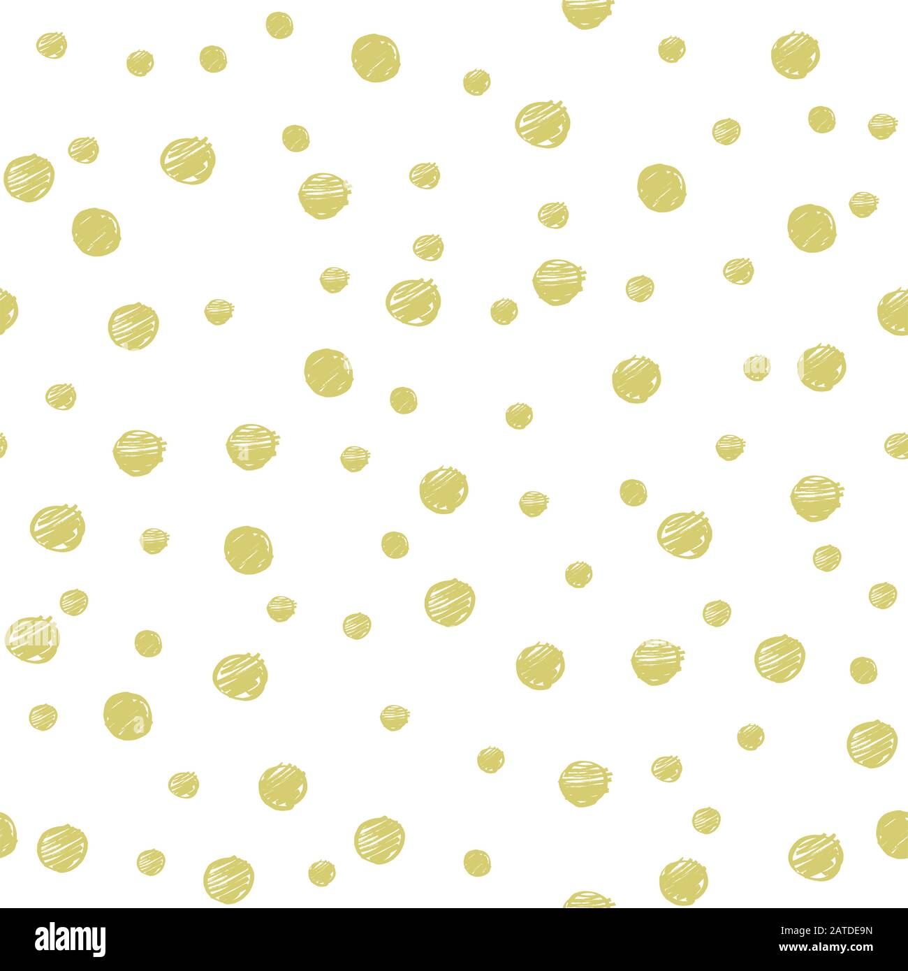Seamless pattern with gold painted random dots hand drawn by marker ...