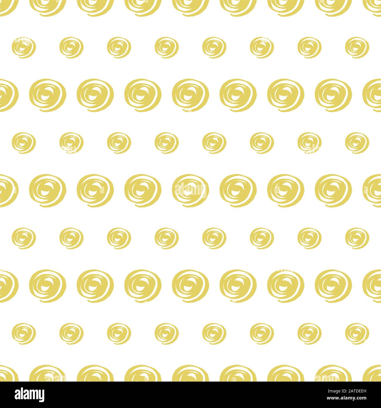 Seamless pattern with gold painted dots hand drawn by marker. Polka dot ...
