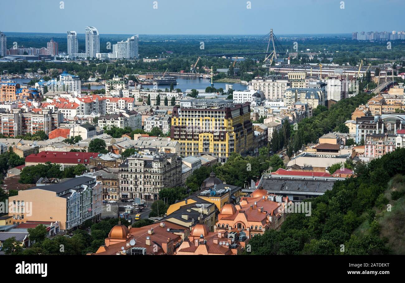 Old Podil district view from above of Kiev, Ukraine Stock Photo - Alamy