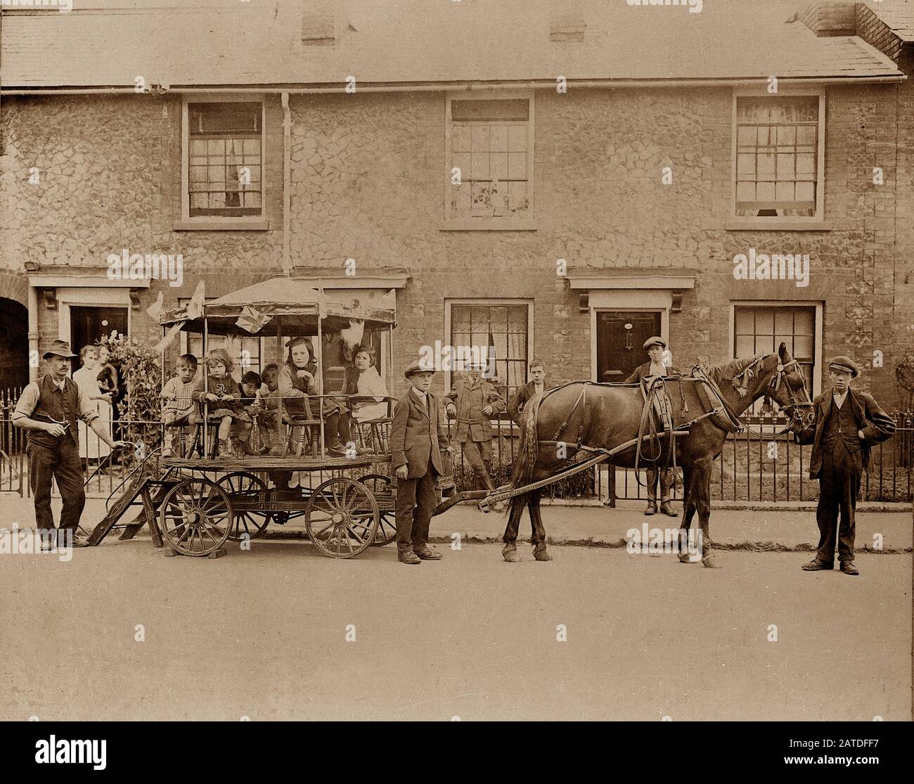 children, ride, vintage, 1900, Victorian Stock Photo - Alamy