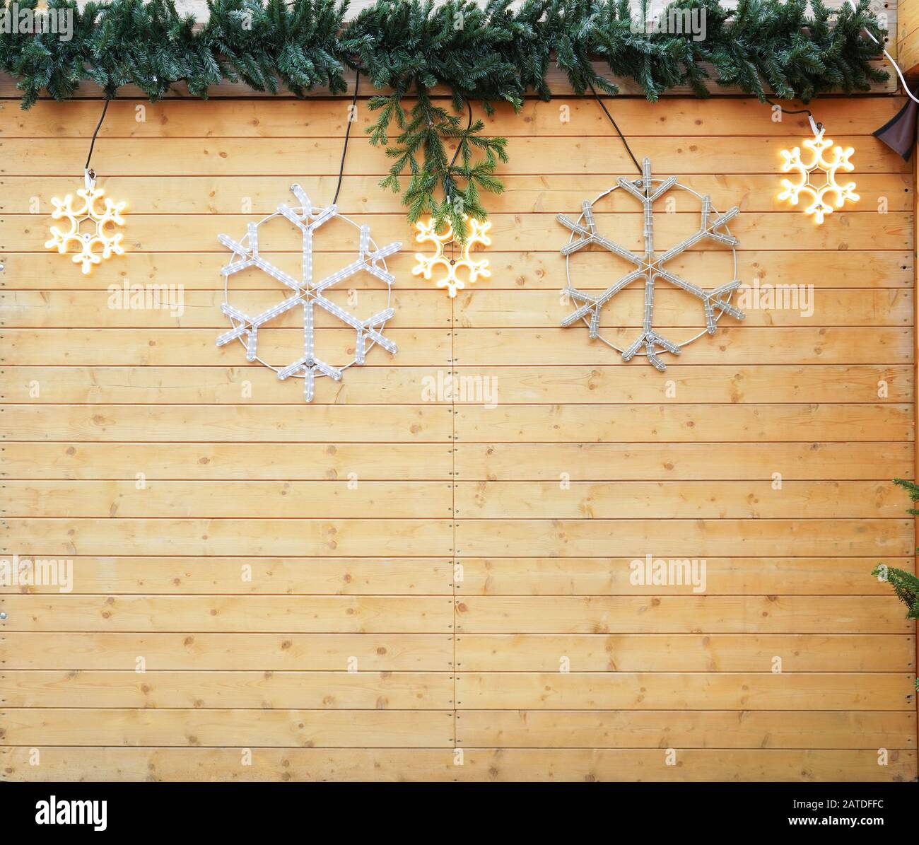 Christmas background with decorative elements Stock Photo