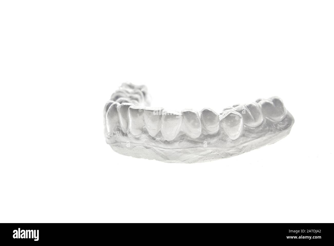 Bleaching orthodontics tray for teeth on gypsum model Stock Photo