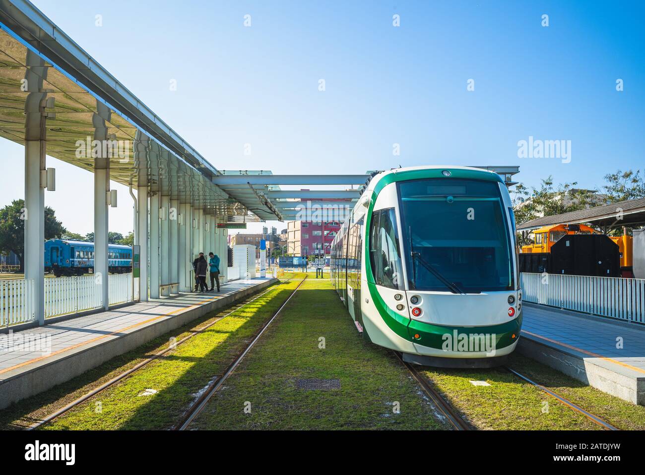 Circular light rail in Kaohsiung, Taiwan Stock Photo