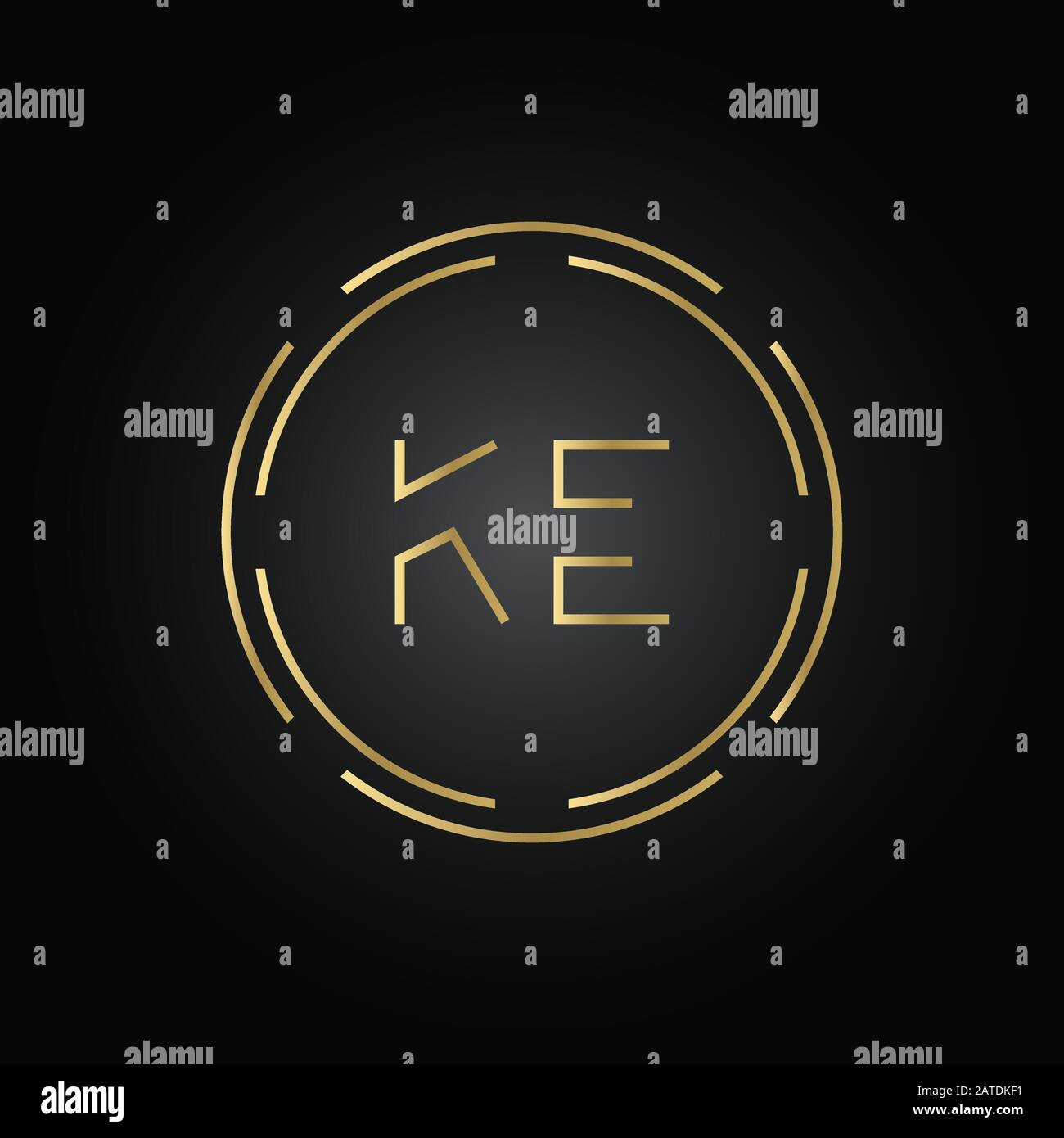 Initial ALphabet KE Logo Design vector Template. Abstract Letter KE Linked Logo Stock Vector