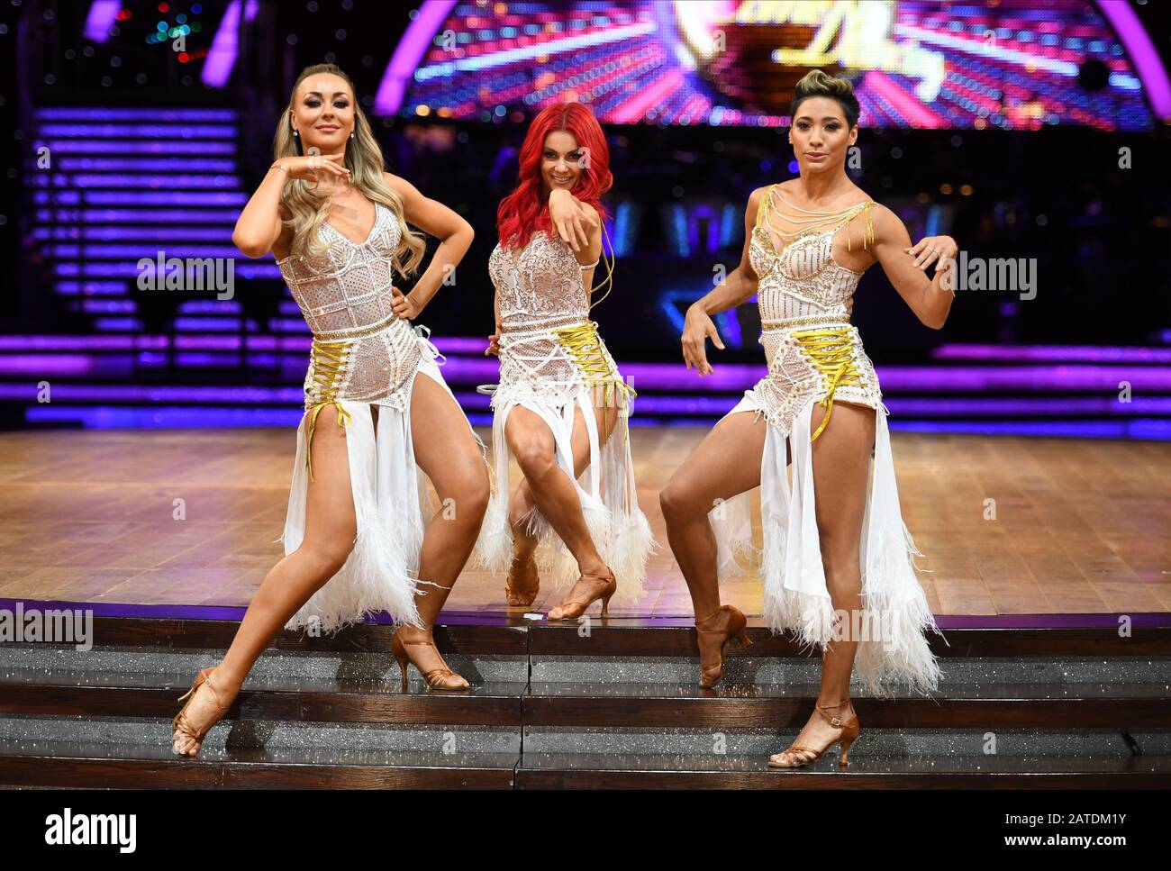 Luba Mushtuk,  Dianne Buswell, and Karen Hauer at The Strictly Come Dancing Live Tour Photocall at Arena Birmingham, Birmingham. Stock Photo
