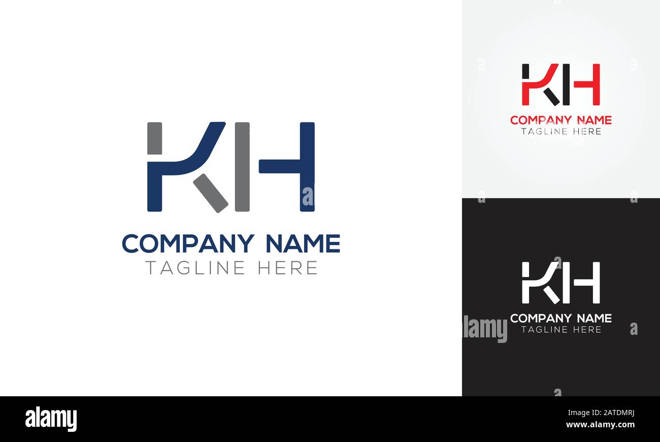 Initial ALphabet KH Logo Design vector Template. Abstract Letter KH Linked Logo Stock Vector
