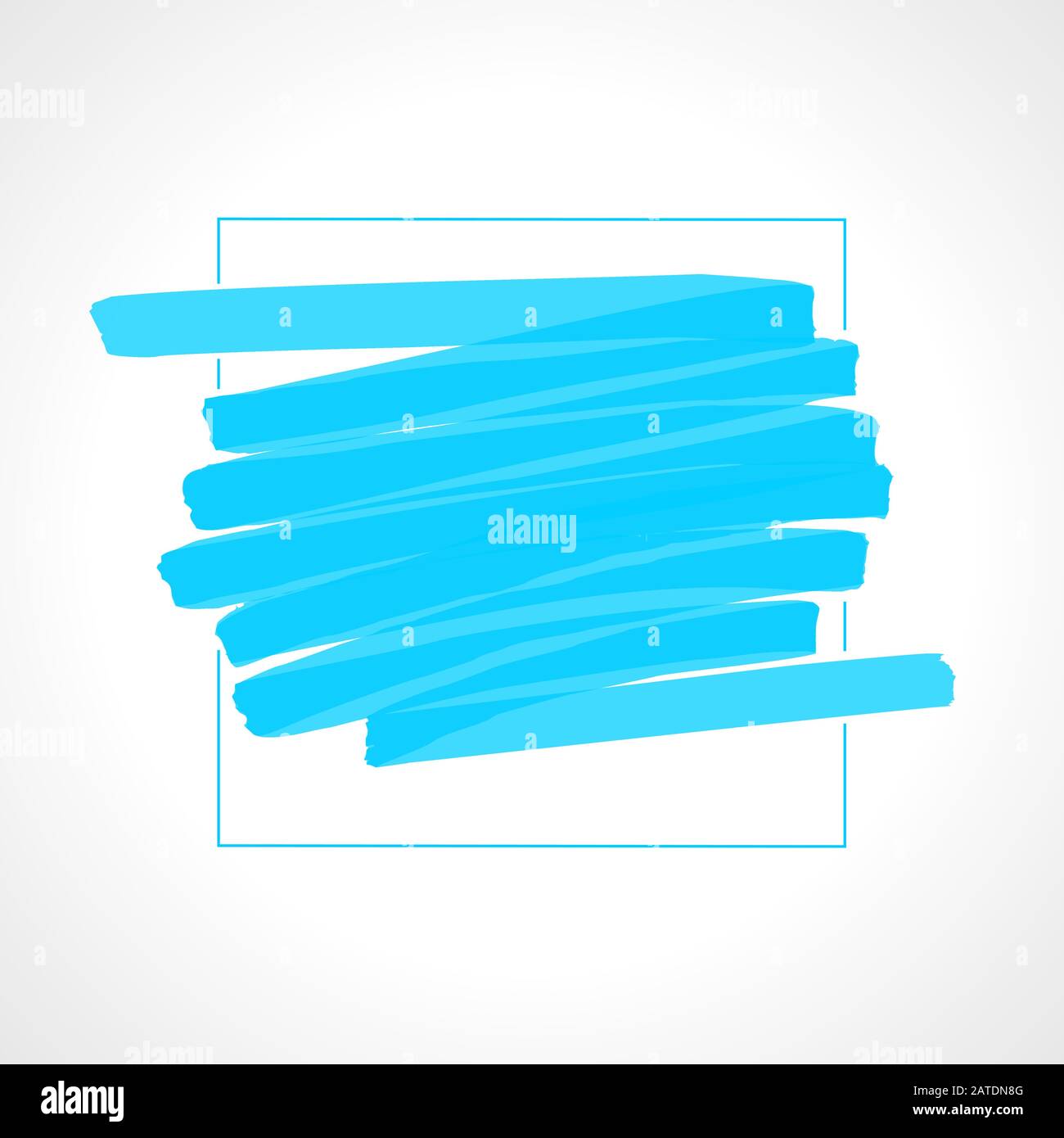 Hand drawn blue highlighter stripes. Marker strokes background template