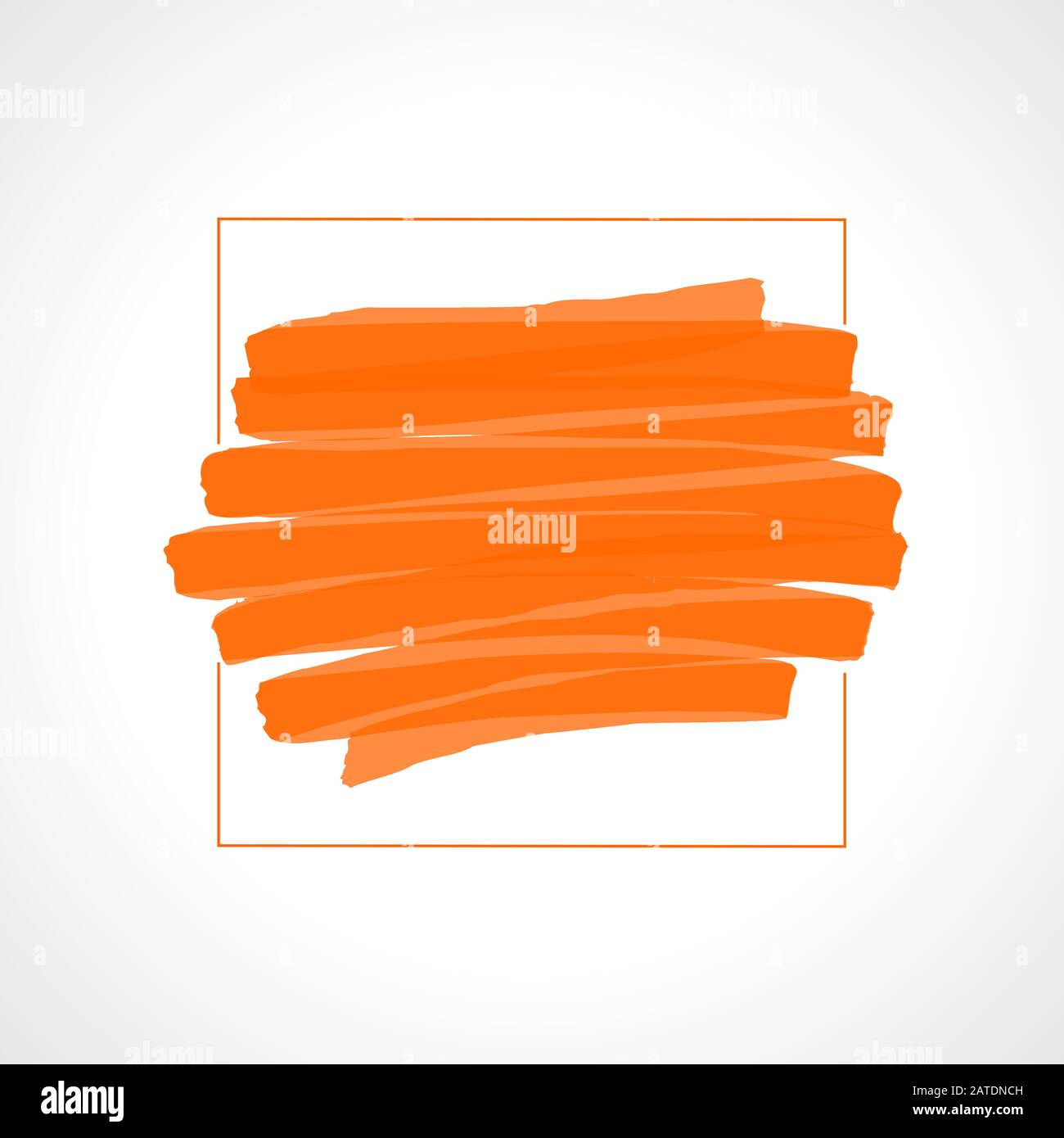 Hand drawn orange highlighter stripes. Marker strokes background