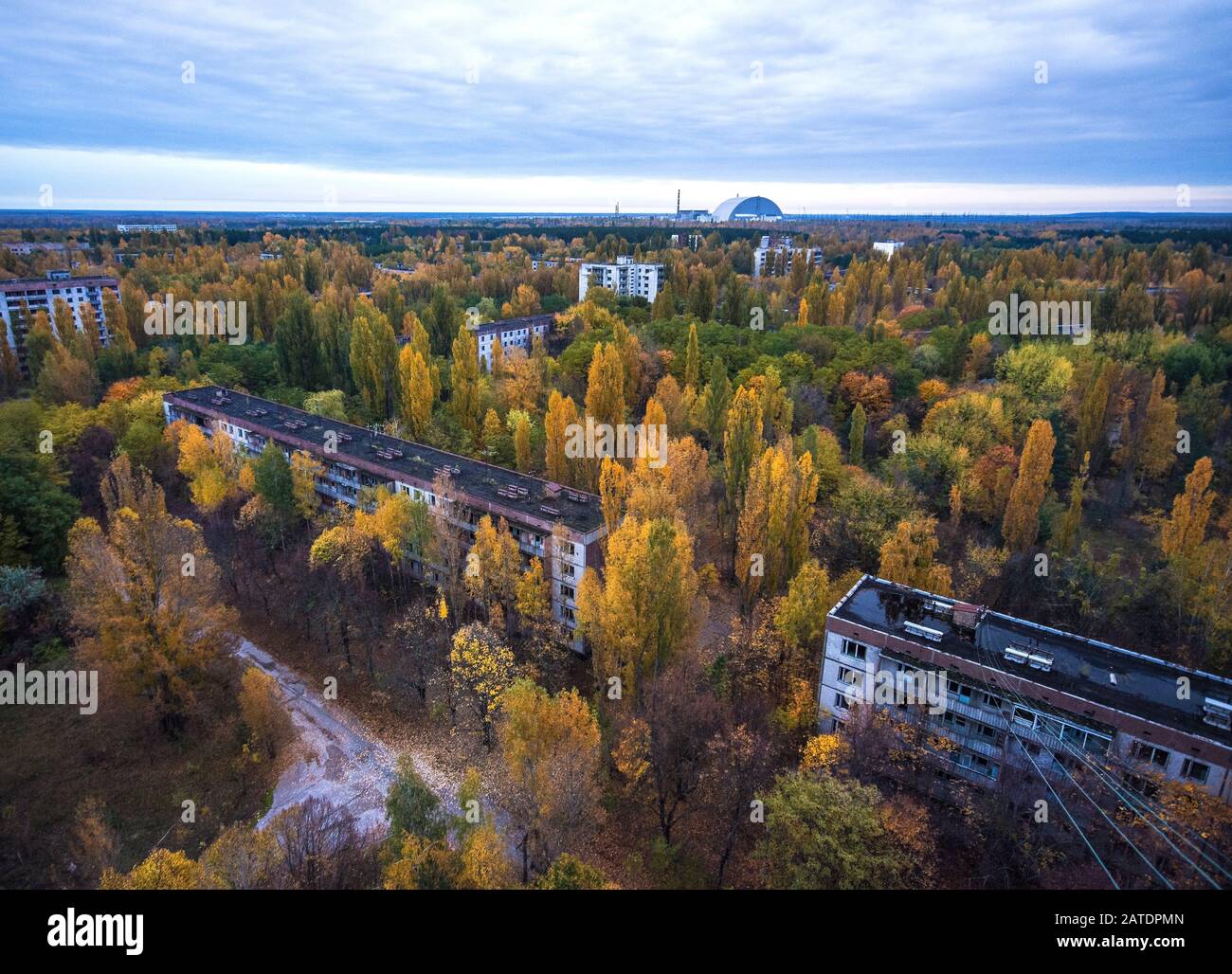 Pripyat, Ukraine view of abandoned Pripyat city in Chernobyl Exclusion Zone  Stock Photo - Alamy