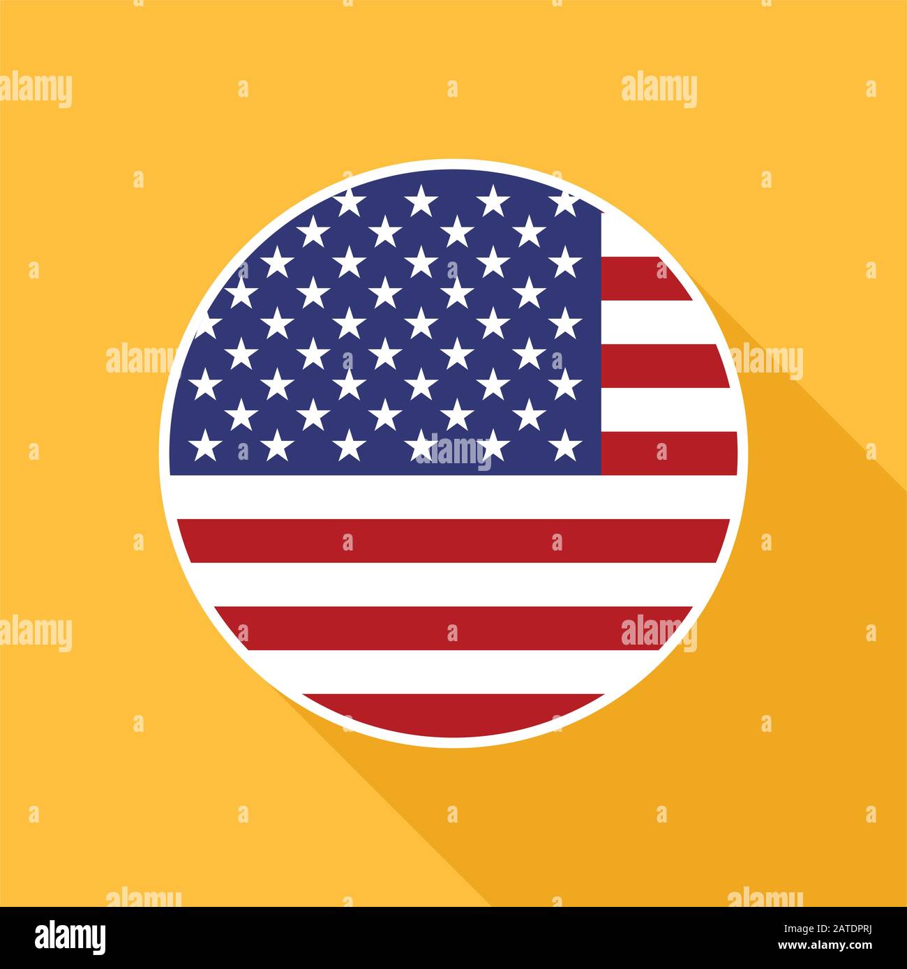 USA national flag vector flat icon. Vector icon of American flag ...