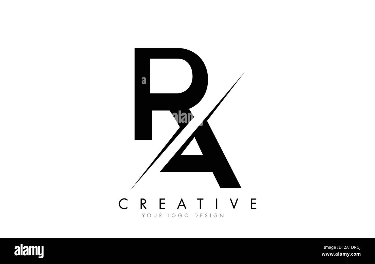 RA R A Letter Logo Design With A Creative Cut Creative Logo Design 