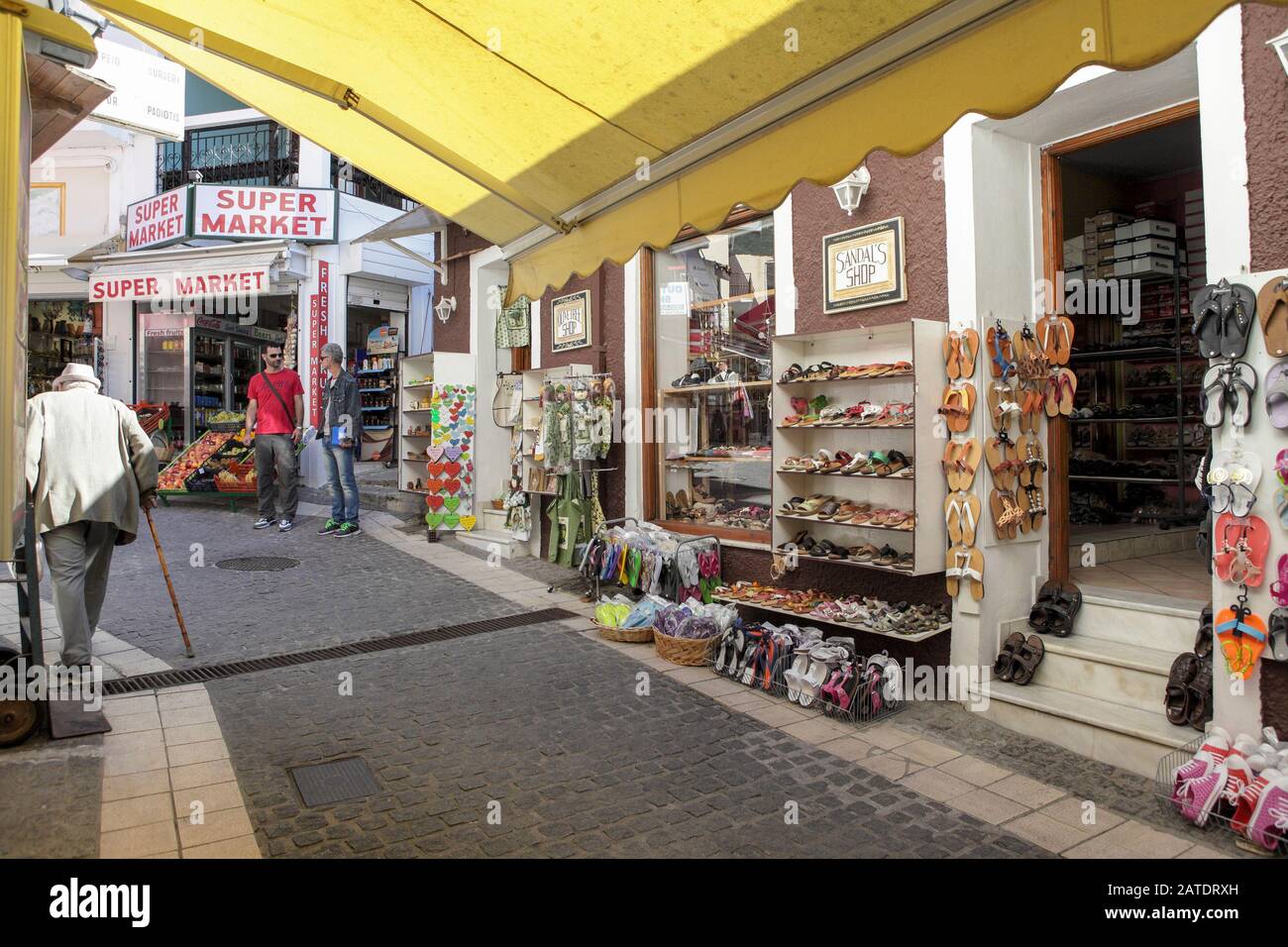 Viewed here are souvenir shops in the Greek town of Parga in northwest