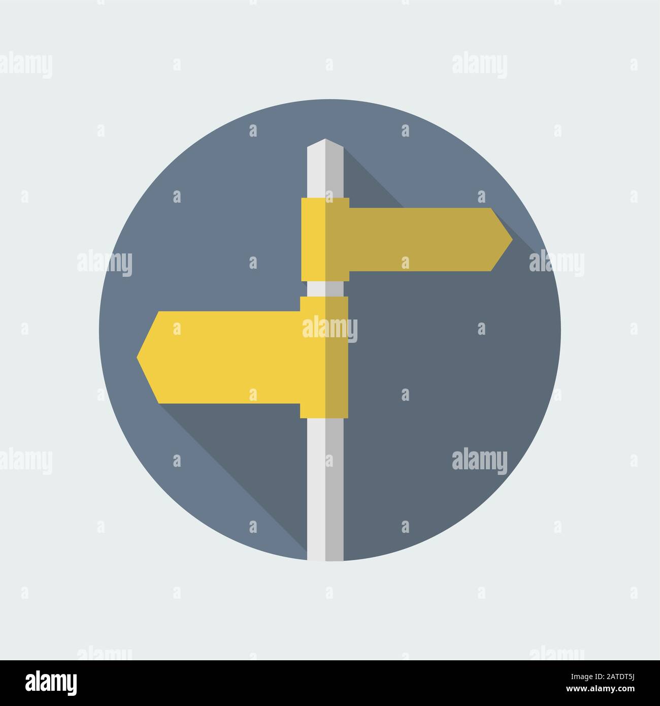 Road sign flat icon. Signpost icon in flat style. Blank template for ...