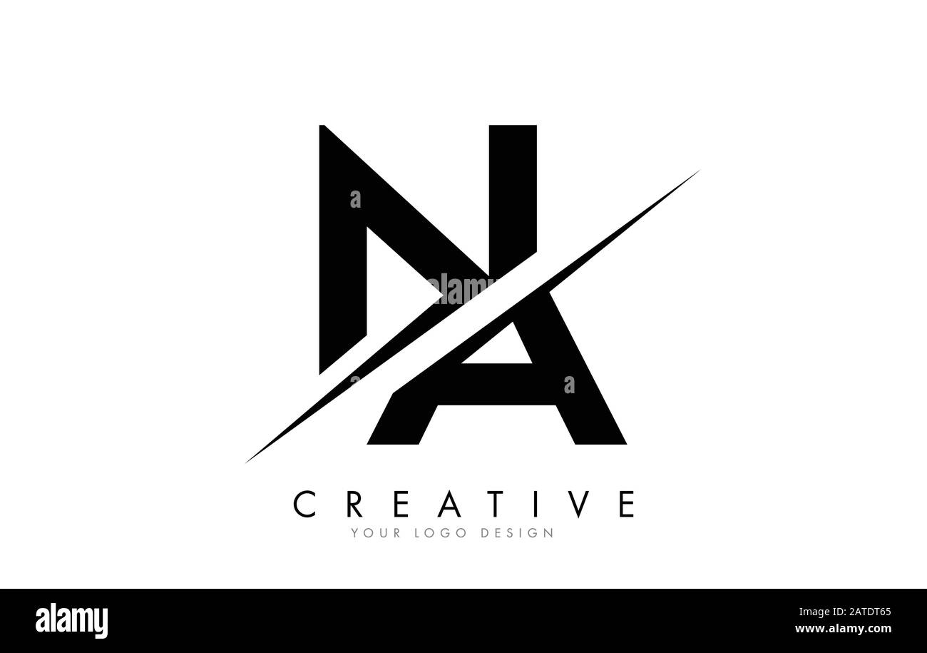 NA N A Letter Logo Design with a Creative Cut. Creative logo design.. Stock Vector