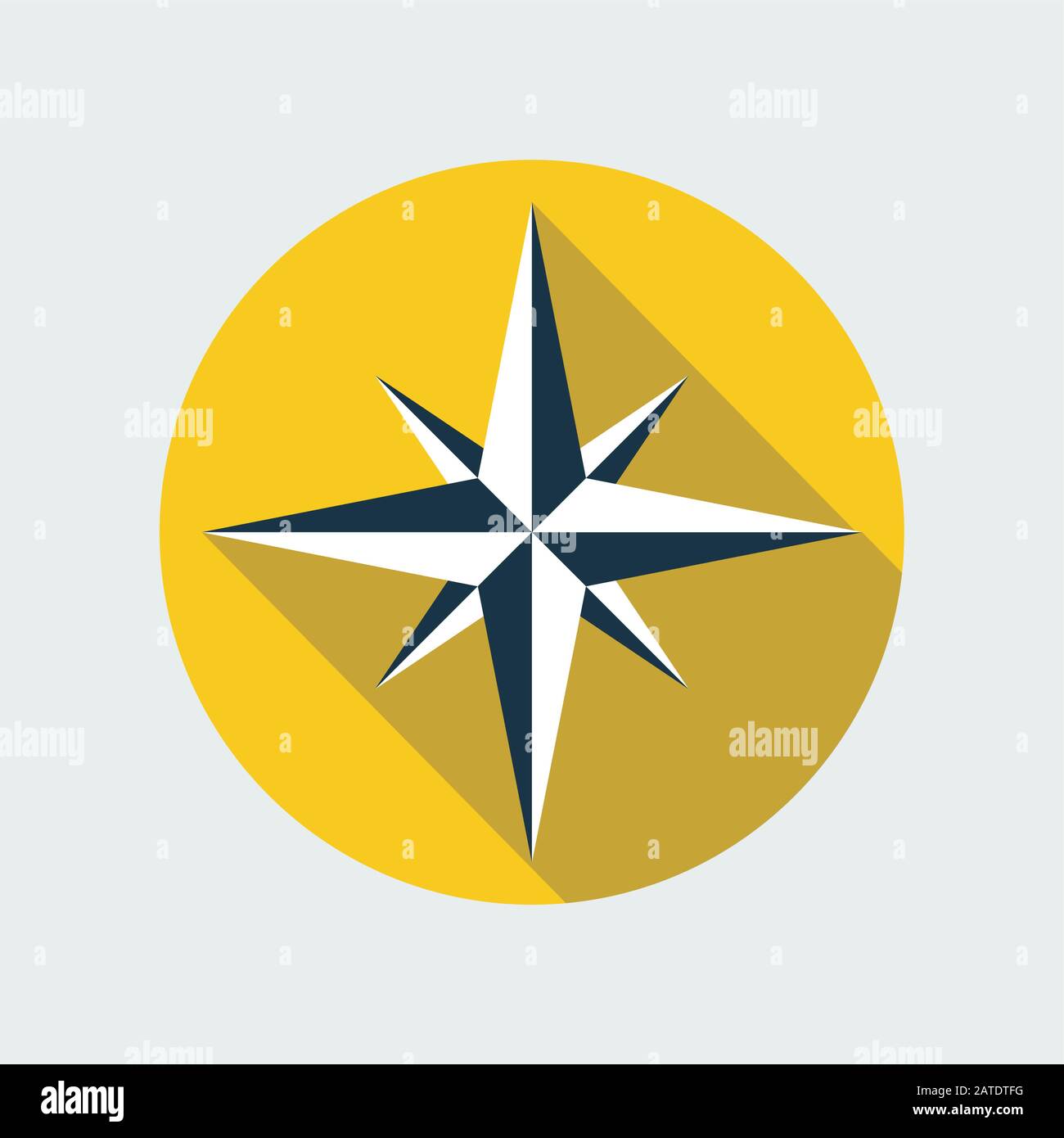 Wind rose flat icon. Vector icon of a navigational wind rose flat style ...