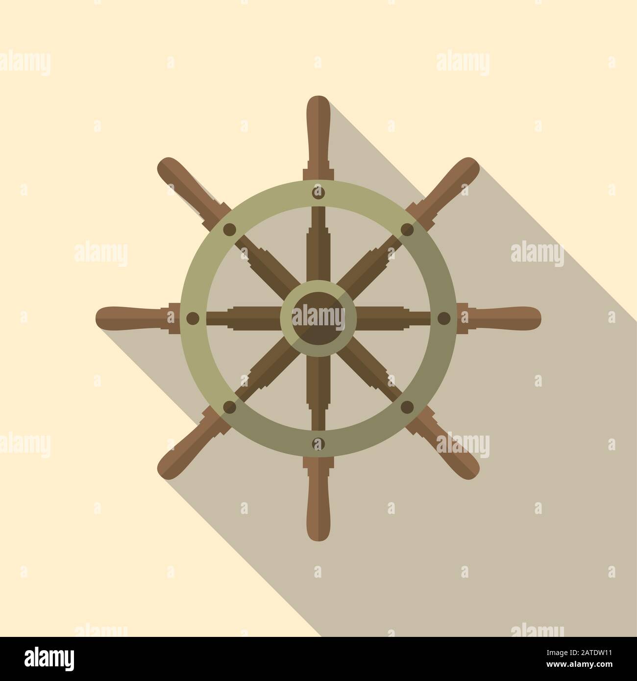 Ship helm vector icon flat design. Helm, steering wheel icon in flat ...