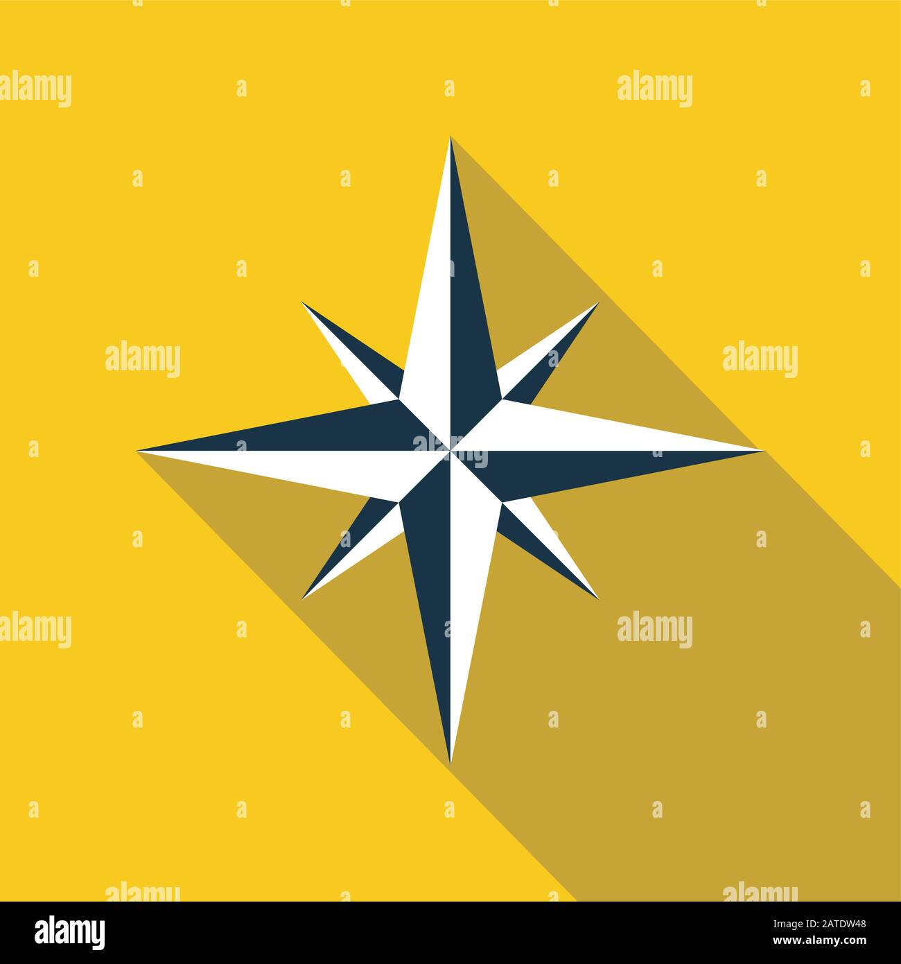 Wind rose flat icon. Vector icon of a navigational wind rose flat style ...