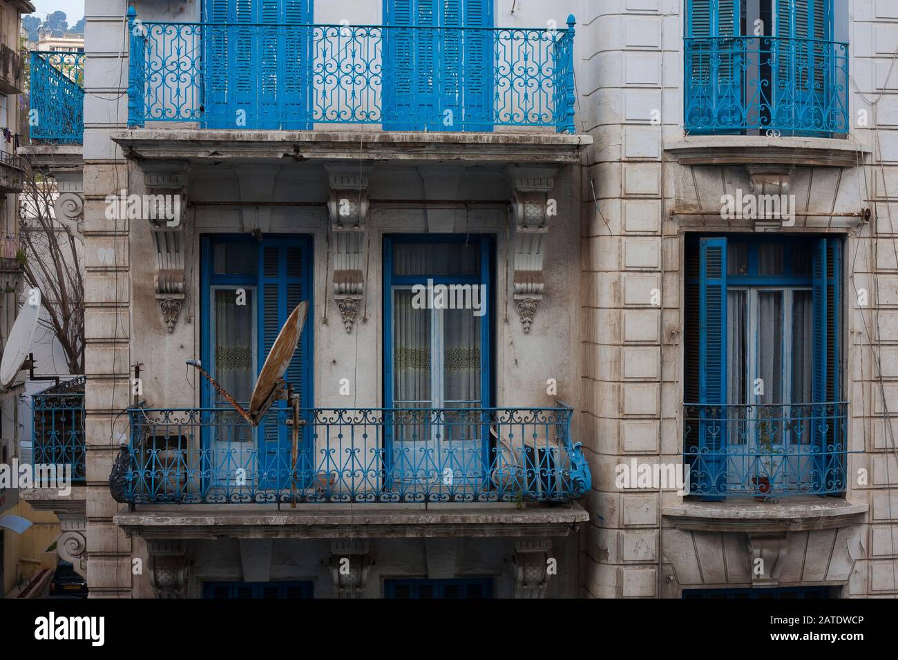 French architecture is prevalent across the city of Algiers, evidence of the French colonial adventure in Algeria Stock Photo