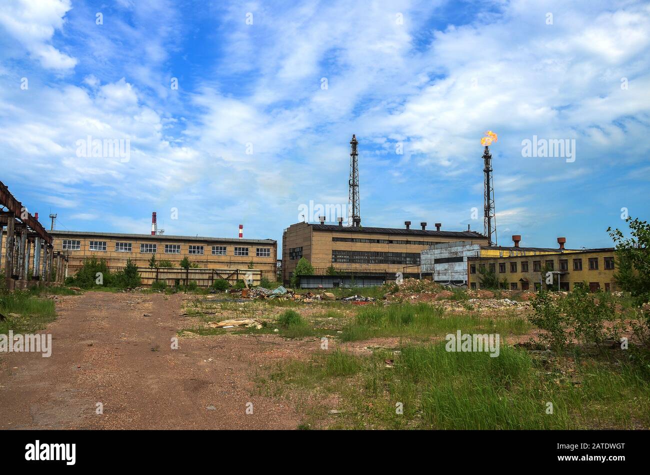 The abandoned chemical plant (Former Soviet Union) in Ufa. Abandoned  factory in Ufa, Russia. Industrial view of plant in Russia Stock Photo -  Alamy