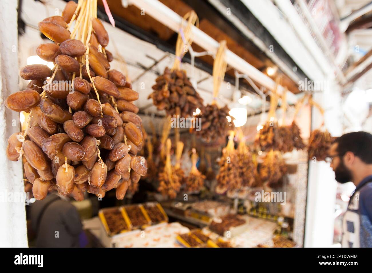 Fresh dates for sale at astall in the casbah of algiers algeria stock