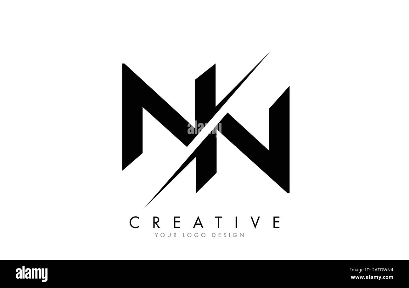 NN N N Letter Logo Design with a Creative Cut. Creative logo design.. Stock Vector