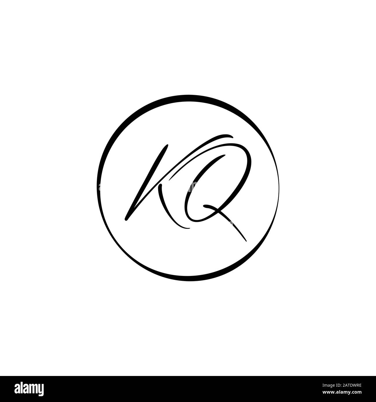 Initial ALphabet KQ Logo Design vector Template. Abstract Letter KQ