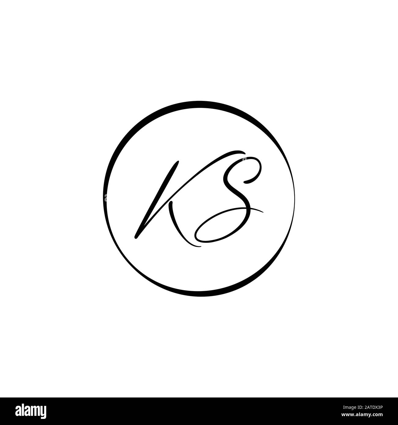 Initial ALphabet KS Logo Design vector Template. Abstract Letter KS Linked Logo Stock Vector