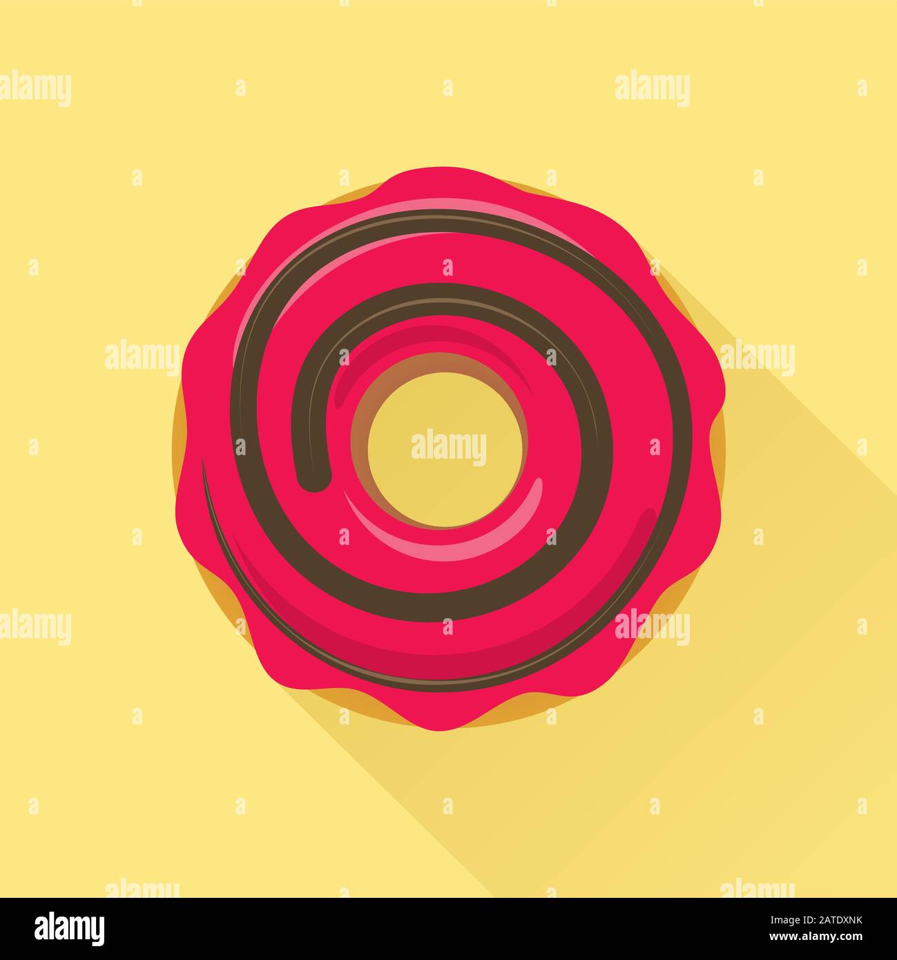 Donut flat style icon. Sweet sugar icing donut in the glaze of ...