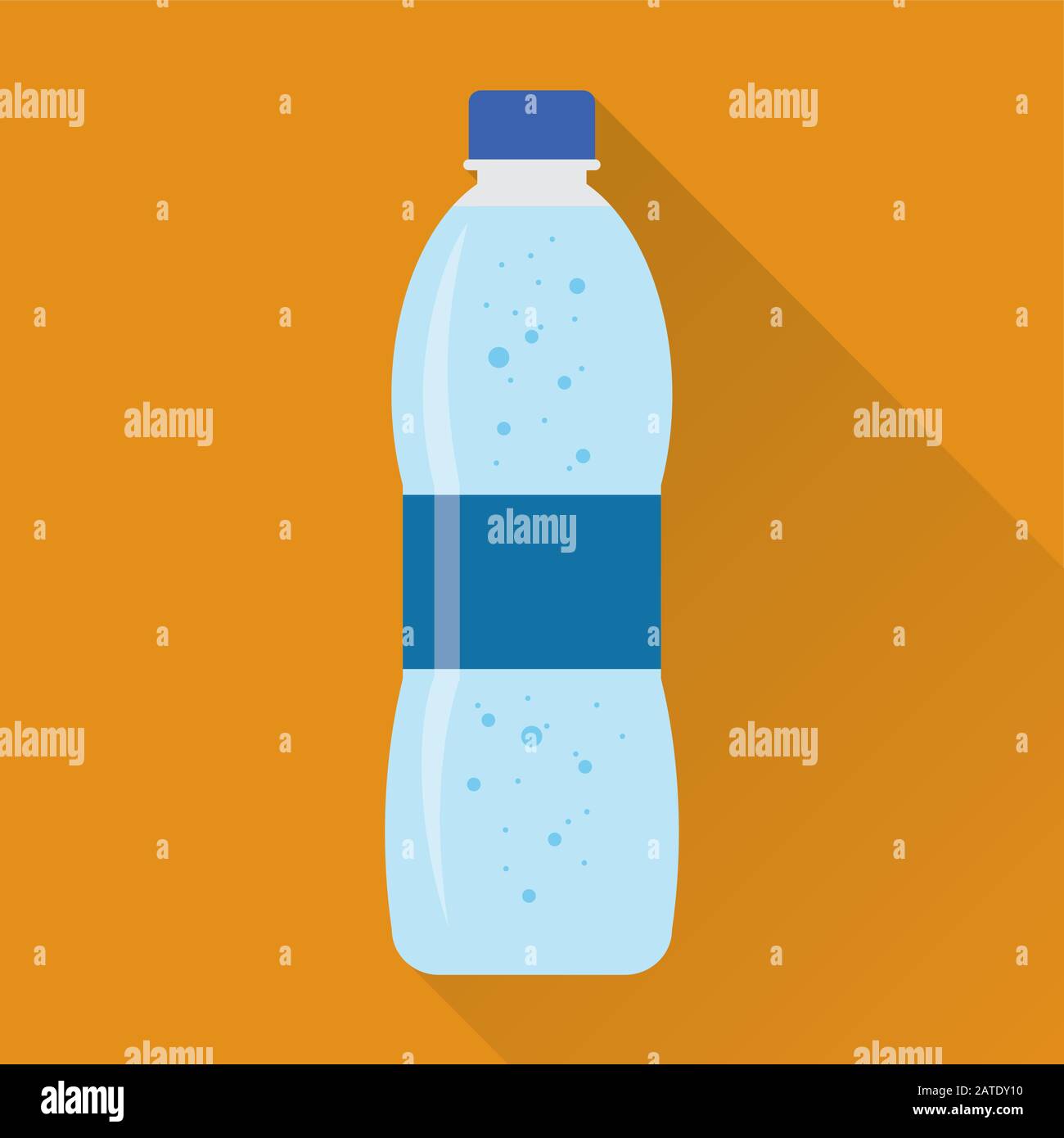Plastic bottle of fresh sparkling water icon in flat style isolated on ...