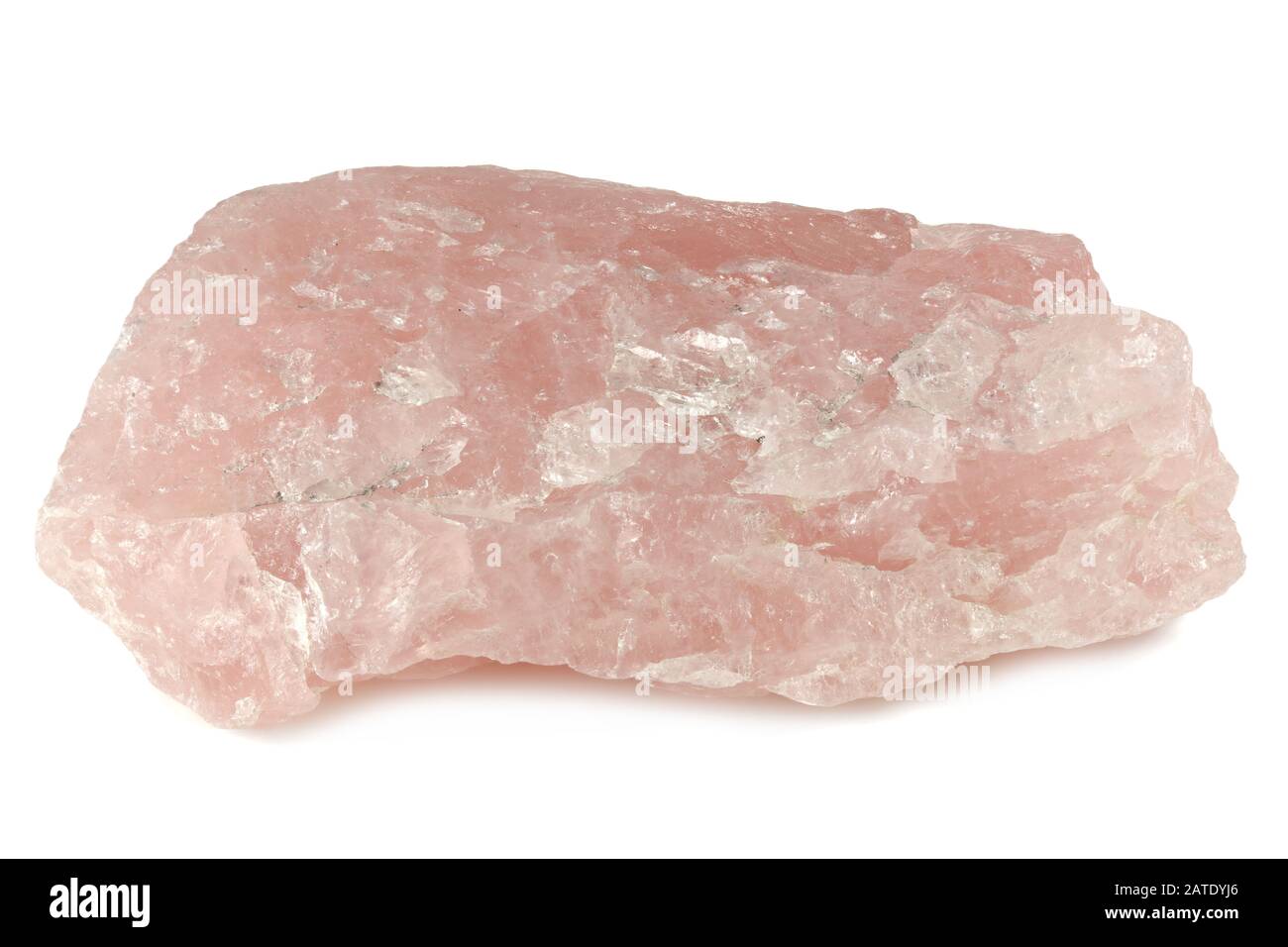 rose quartz from Namibia isolated on white background Stock Photo