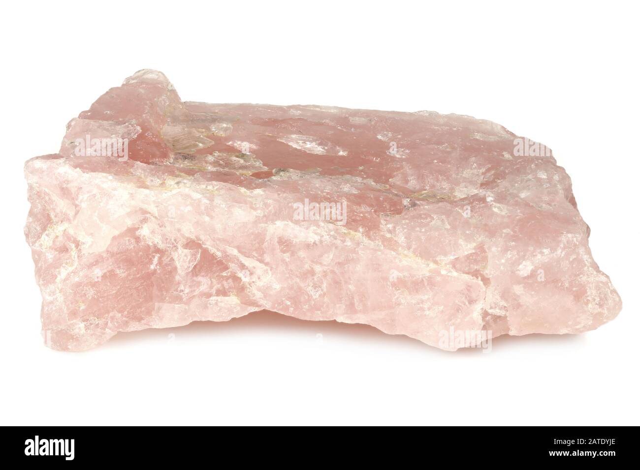 rose quartz from Namibia isolated on white background Stock Photo