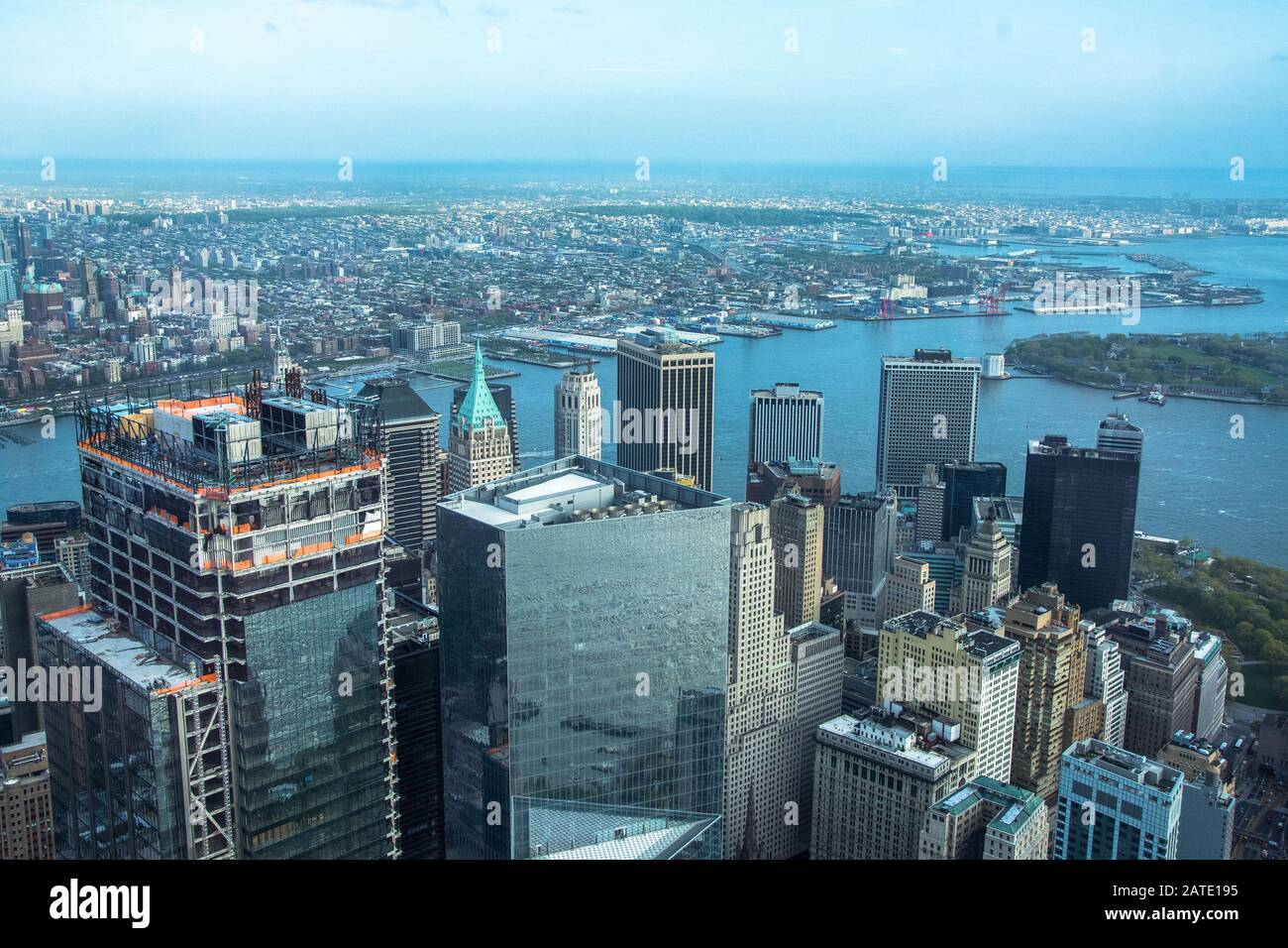 Aerial view of Downtown Manhatta, New York, USA Stock Photo