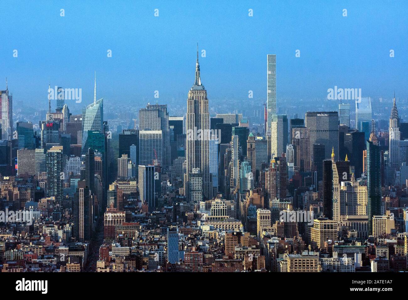 Aerial view of Downtown Manhatta, New York, USA Stock Photo
