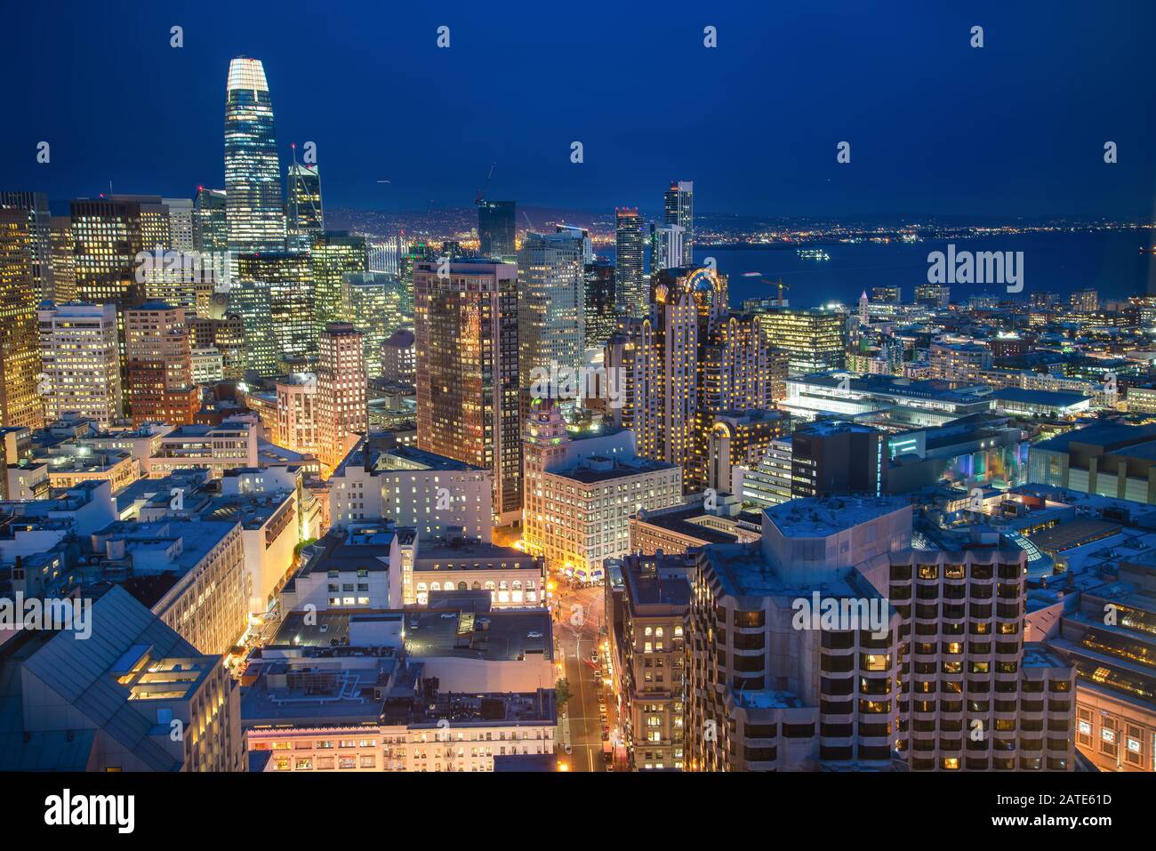 Aerial cityscape view of San Francisco, California, USA Stock Photo