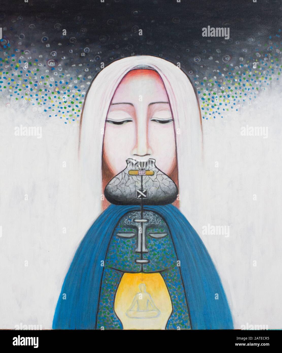 Soul Chakra Spiritual Painting With Indian Ethnic Motif Stock Photo Alamy