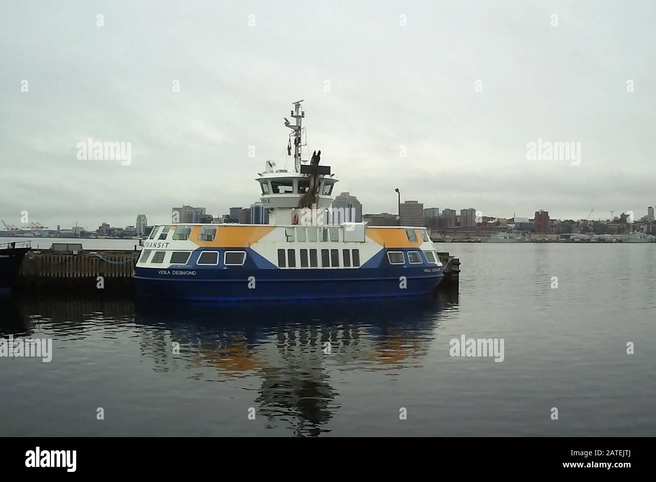 Dartmouth, Nova Scotia- February 1, 2020: The new ferry fleet named the Viola Desmond is moored at Alderney Landing in Dartmouth Stock Photo