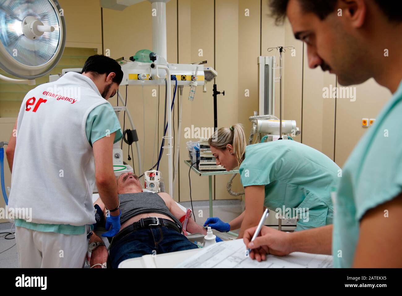 Emergency medicine and emergency care, emergency medicine and urgent care, Karlovy Vary, Czech Republic Stock Photo