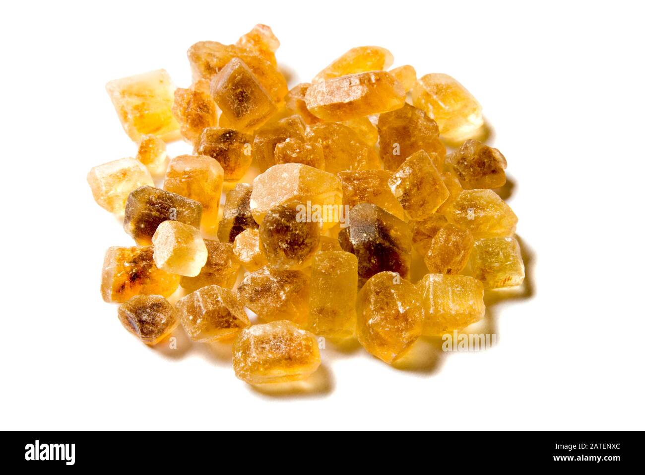 A heap of brown rock candy. Stock Photo