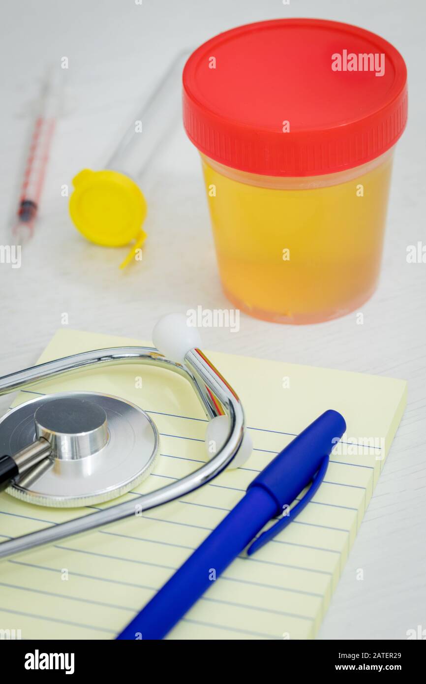 Urine container for testing and laboratory instruments. The concept of