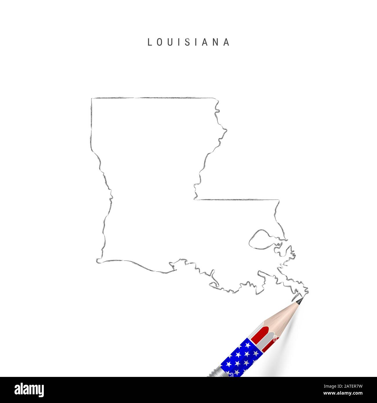 Outline Map Louisiana 
