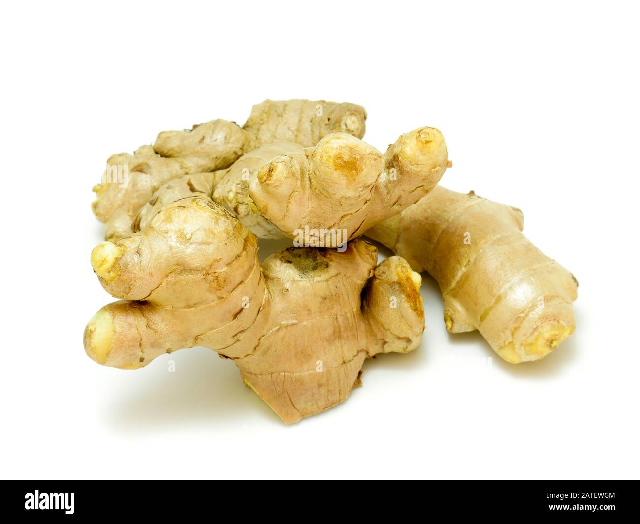 fresh ginger isolated on white background. Stock Photo