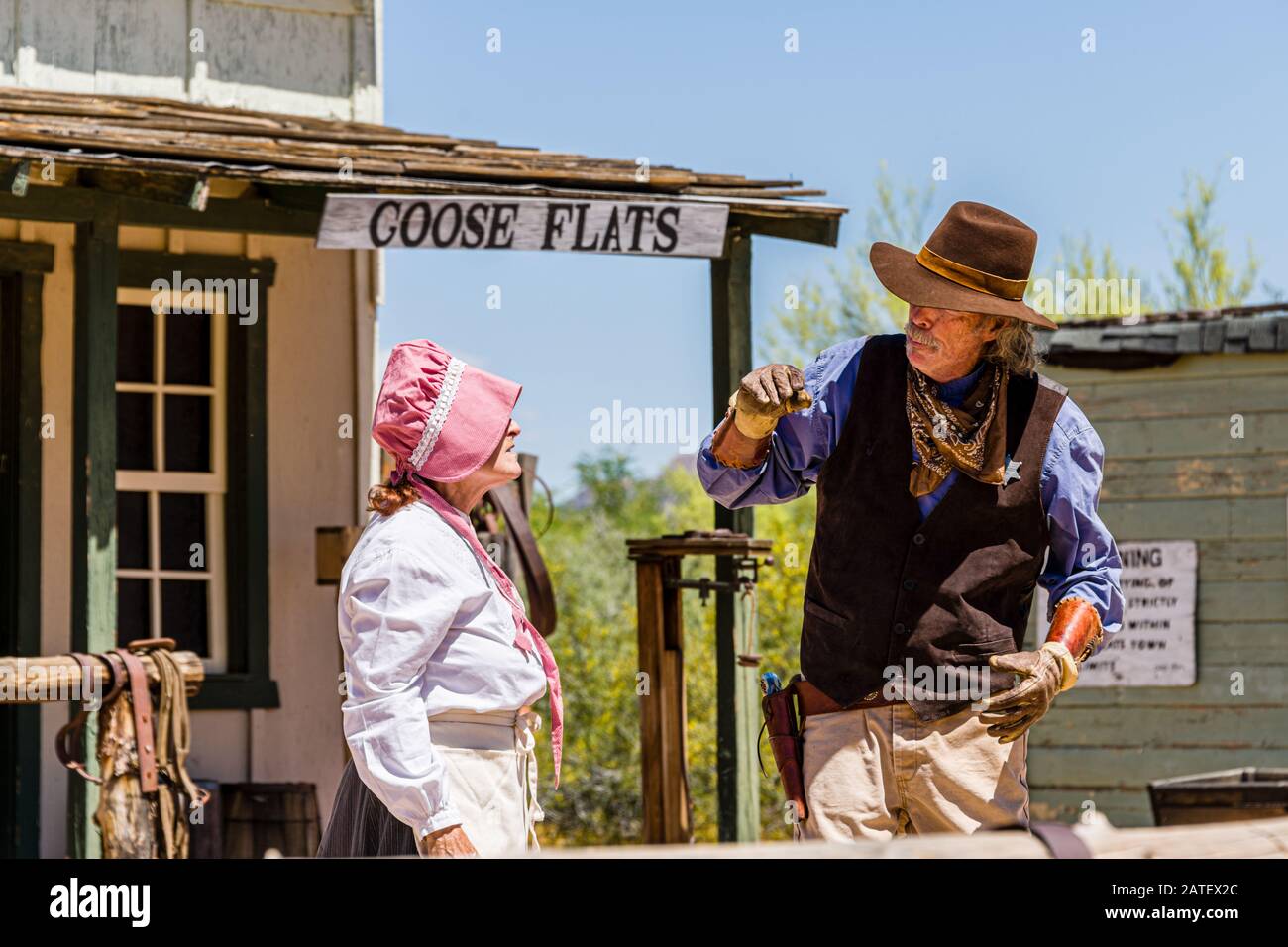 Pioneer Living History Museum: Goose Flats Bank Robbery Stock Photo