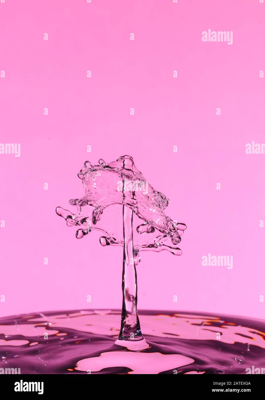 Abstract photograph of a water drop collision created with two water ...