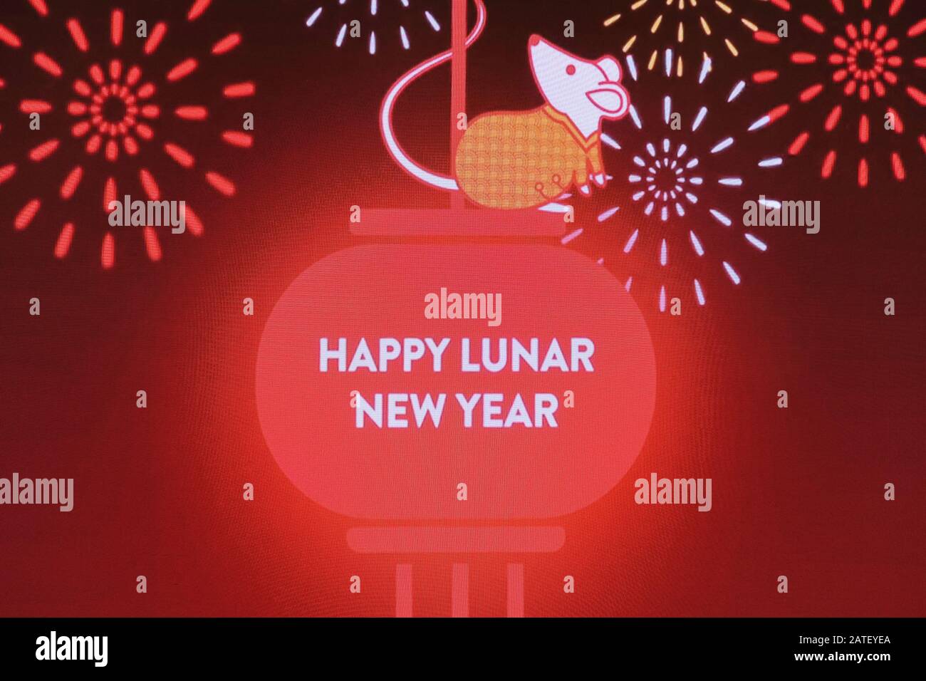 Happy Lunar New Year, Year of the Rat, 2020 Stock Photo